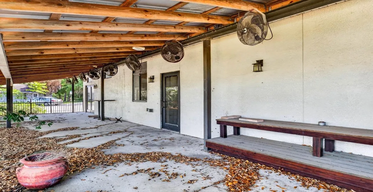 Covered dining area